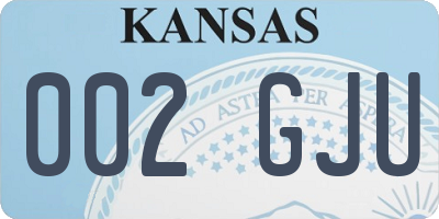 KS license plate 002GJU