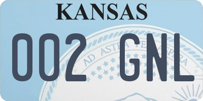 KS license plate 002GNL
