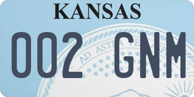 KS license plate 002GNM