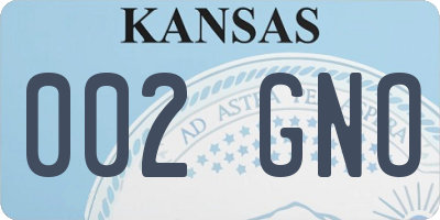 KS license plate 002GNO