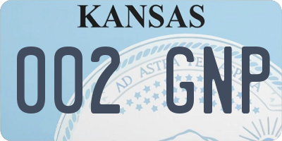 KS license plate 002GNP