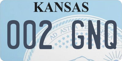 KS license plate 002GNQ