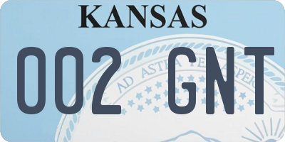 KS license plate 002GNT