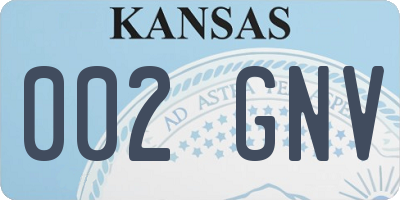 KS license plate 002GNV