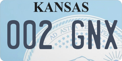 KS license plate 002GNX