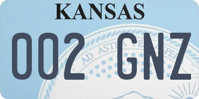KS license plate 002GNZ