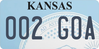 KS license plate 002GOA