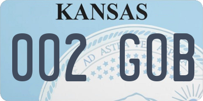 KS license plate 002GOB