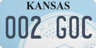 KS license plate 002GOC