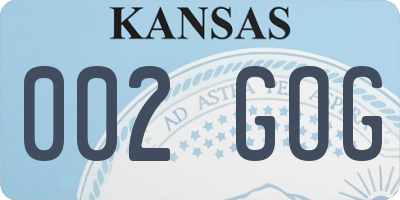 KS license plate 002GOG