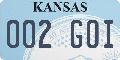 KS license plate 002GOI