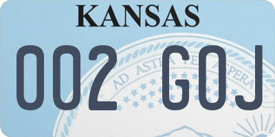 KS license plate 002GOJ