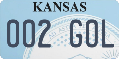 KS license plate 002GOL
