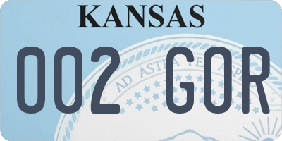 KS license plate 002GOR
