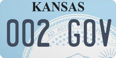 KS license plate 002GOV