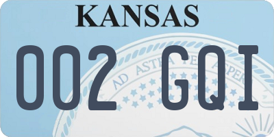 KS license plate 002GQI