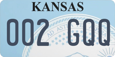 KS license plate 002GQQ