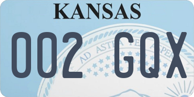 KS license plate 002GQX