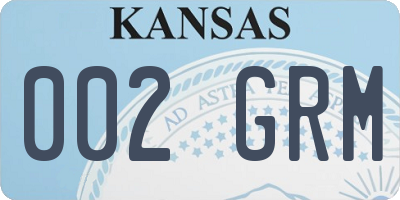 KS license plate 002GRM