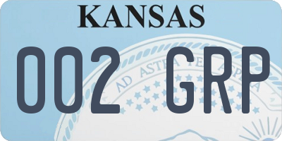 KS license plate 002GRP