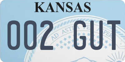 KS license plate 002GUT
