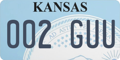 KS license plate 002GUU