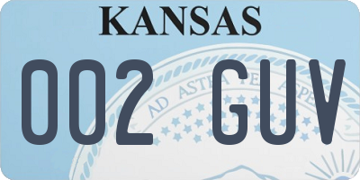 KS license plate 002GUV