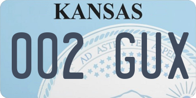 KS license plate 002GUX