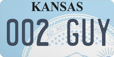 KS license plate 002GUY