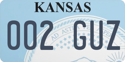 KS license plate 002GUZ