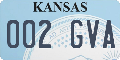 KS license plate 002GVA