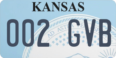 KS license plate 002GVB