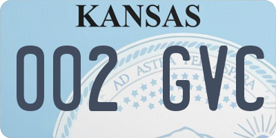 KS license plate 002GVC