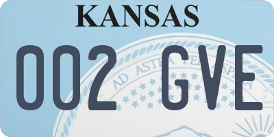 KS license plate 002GVE