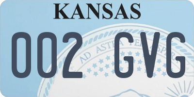 KS license plate 002GVG