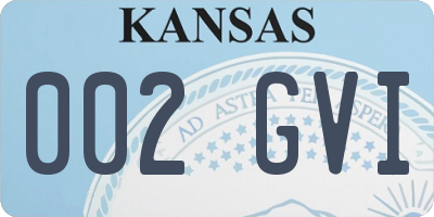 KS license plate 002GVI