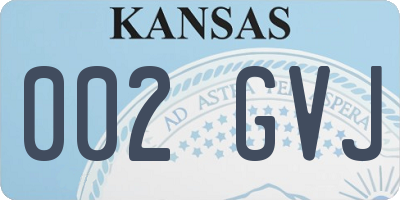 KS license plate 002GVJ