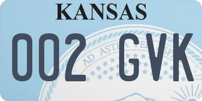 KS license plate 002GVK