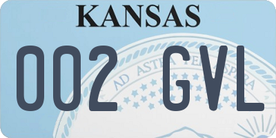 KS license plate 002GVL