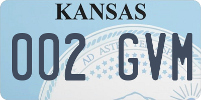 KS license plate 002GVM