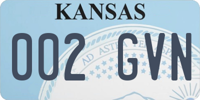 KS license plate 002GVN