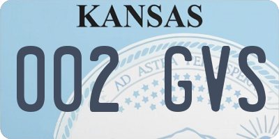 KS license plate 002GVS