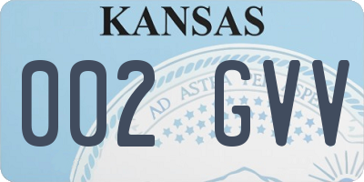 KS license plate 002GVV