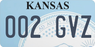 KS license plate 002GVZ