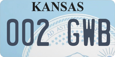 KS license plate 002GWB