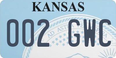 KS license plate 002GWC