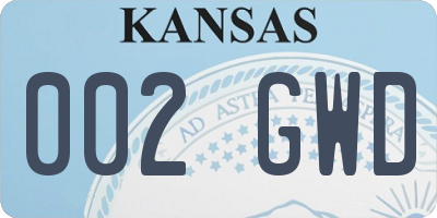 KS license plate 002GWD