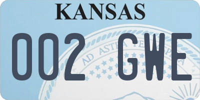 KS license plate 002GWE