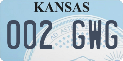 KS license plate 002GWG