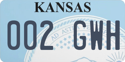 KS license plate 002GWH